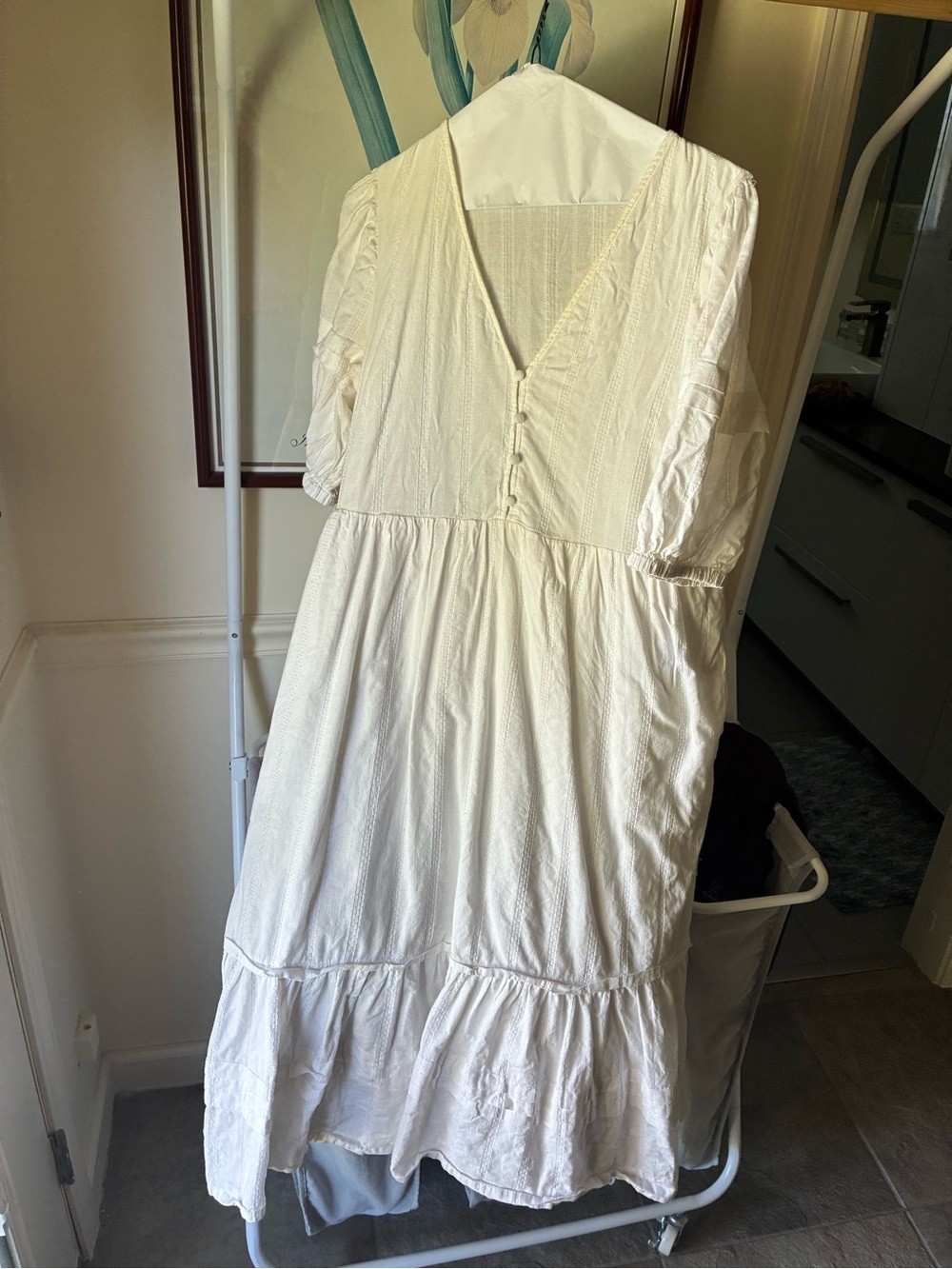 Universal Thread Cream Puff Sleeve Midi Dress - Picture 2 of 4